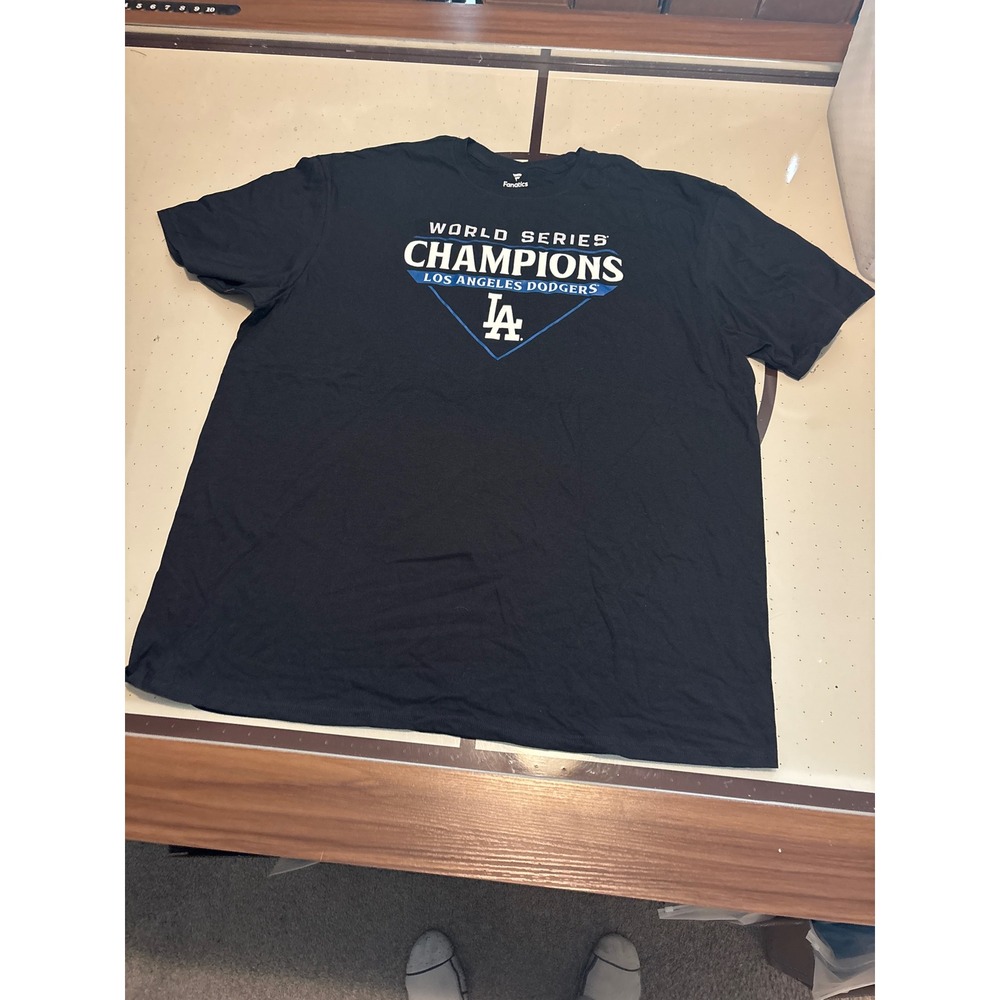 1327 Los Angeles Dodgers 2020 World Series Champions Black T-Shirt Mens 2XL
